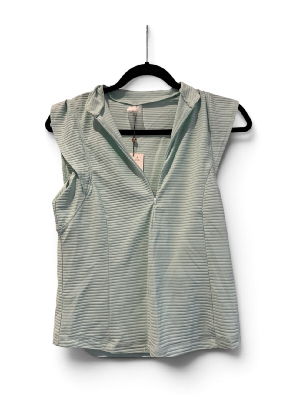 CALIA by Carrie Underwood Mint Ribbed Sleeveless Zip-Up Tank